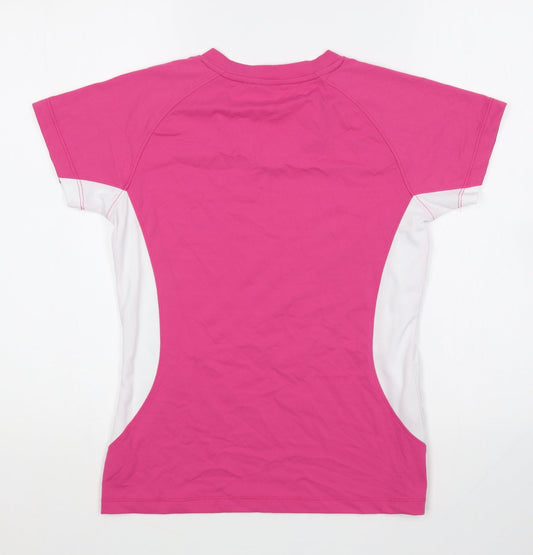 Technicals Womens Pink Viscose Basic T-Shirt Size 10 V-Neck Pullover