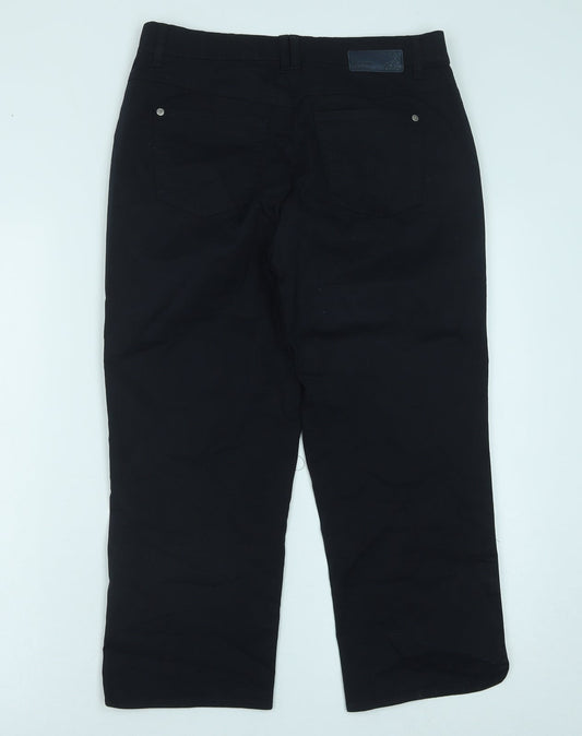 Gerry Weber Womens Blue Cotton Trousers Size 14 Regular Button