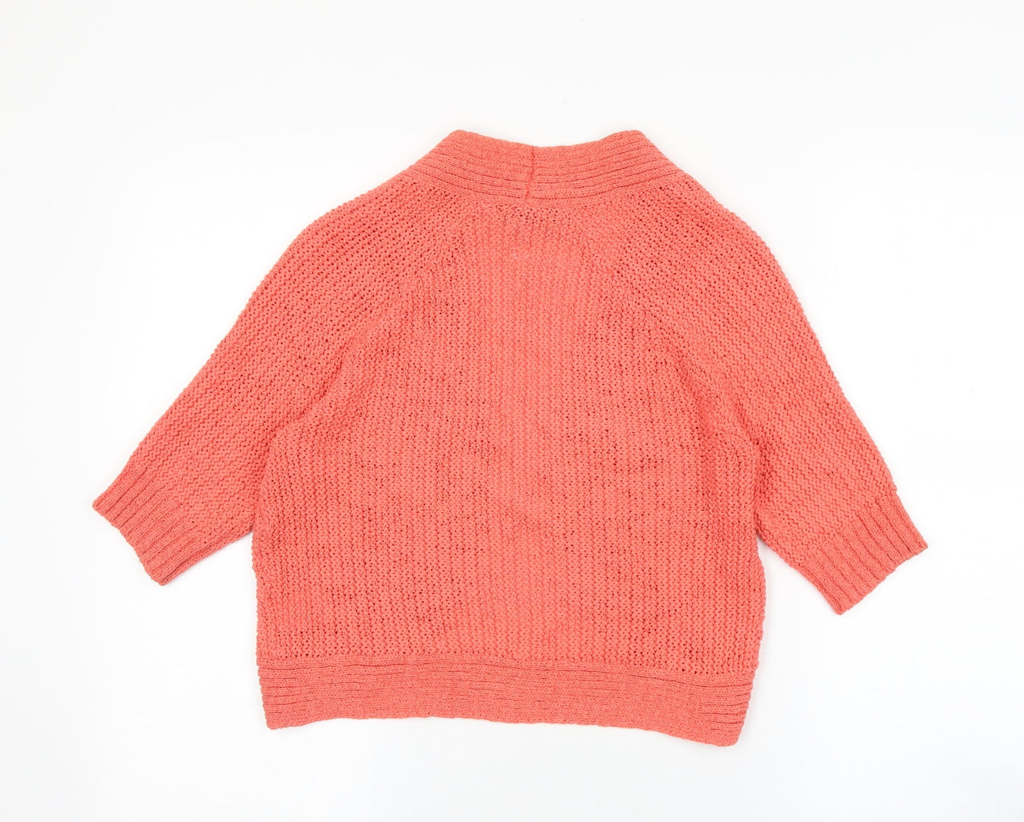 Episode Womens Pink V-Neck Cotton Cardigan Jumper Size S