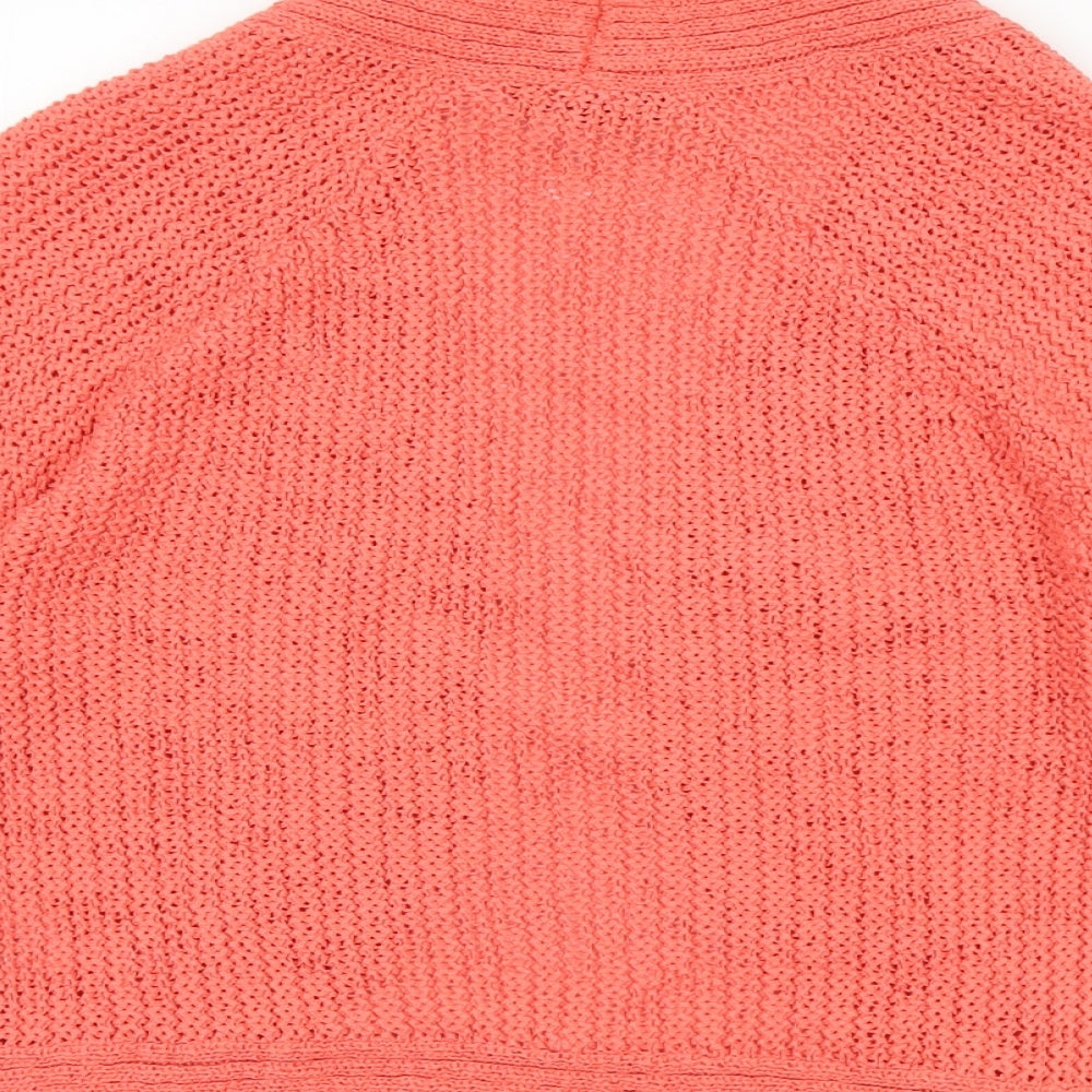 Episode Womens Pink V-Neck Cotton Cardigan Jumper Size S