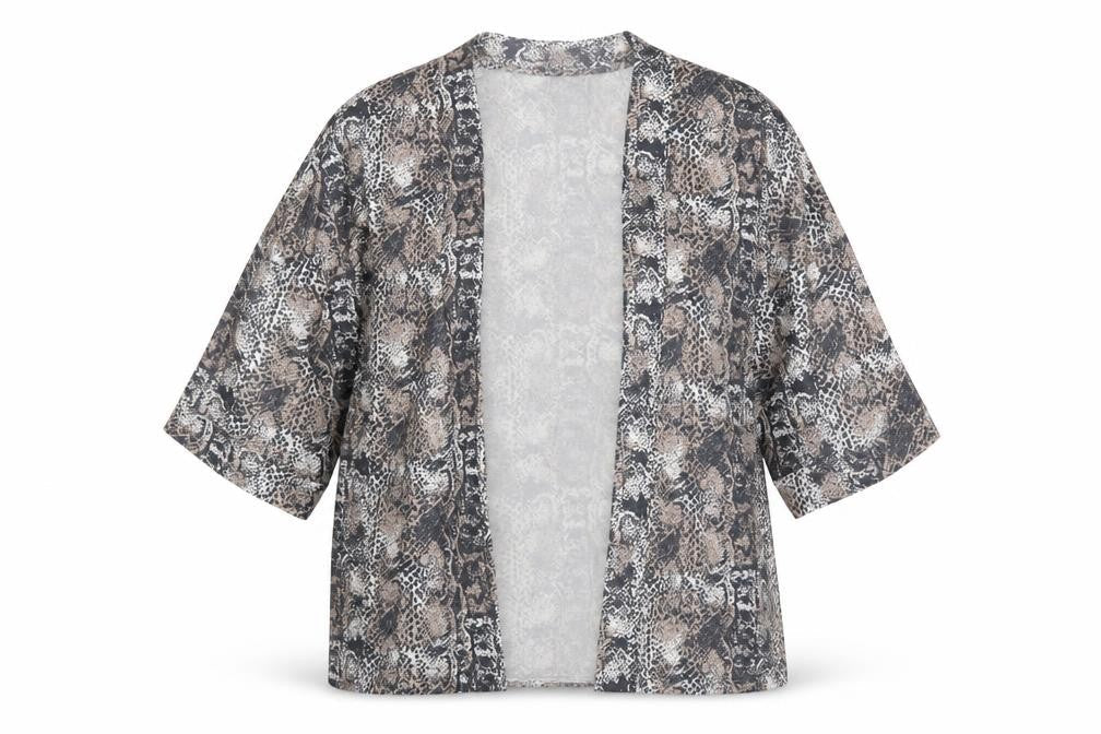 NEXT Womens Brown V-Neck Geometric Viscose Cardigan Jumper Size 10 - Animal Print