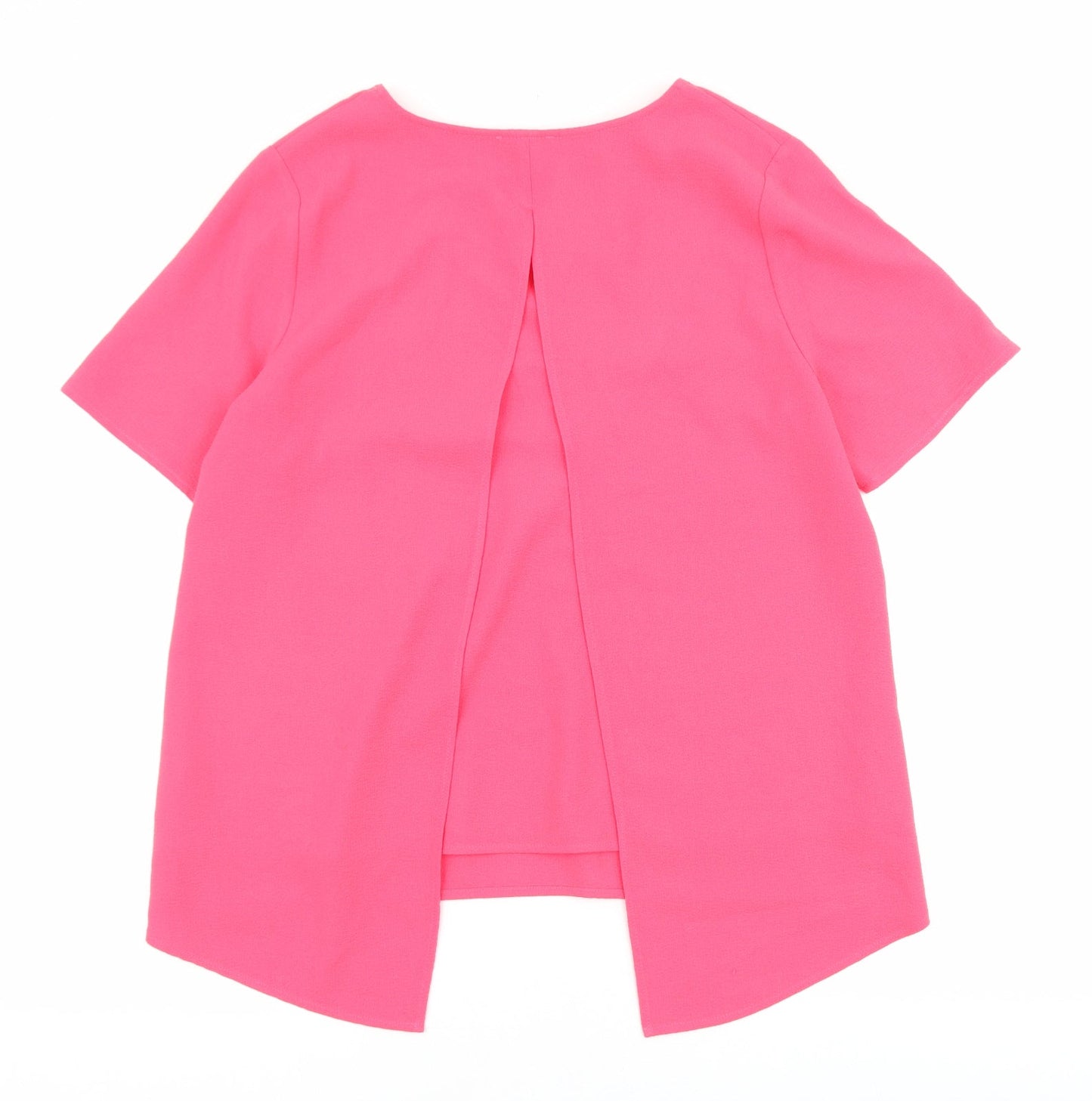 Phase Eight Womens Pink Polyester Basic Blouse Size 12 V-Neck