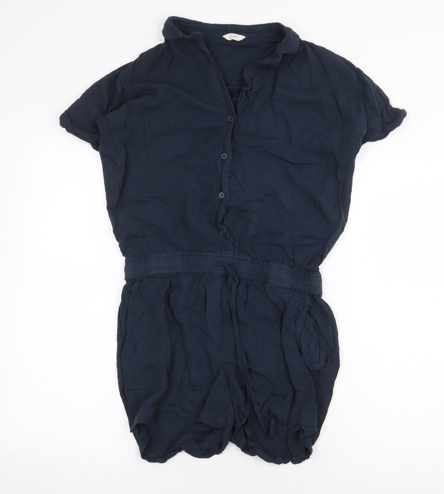 Lush Womens Blue Viscose Playsuit One-Piece Size 6 Button