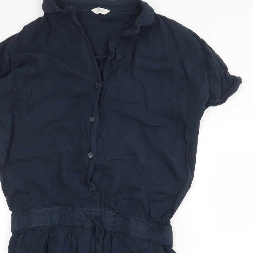 Lush Womens Blue Viscose Playsuit One-Piece Size 6 Button