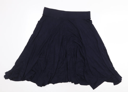 george & martha Womens Blue Viscose Flare Skirt Size S