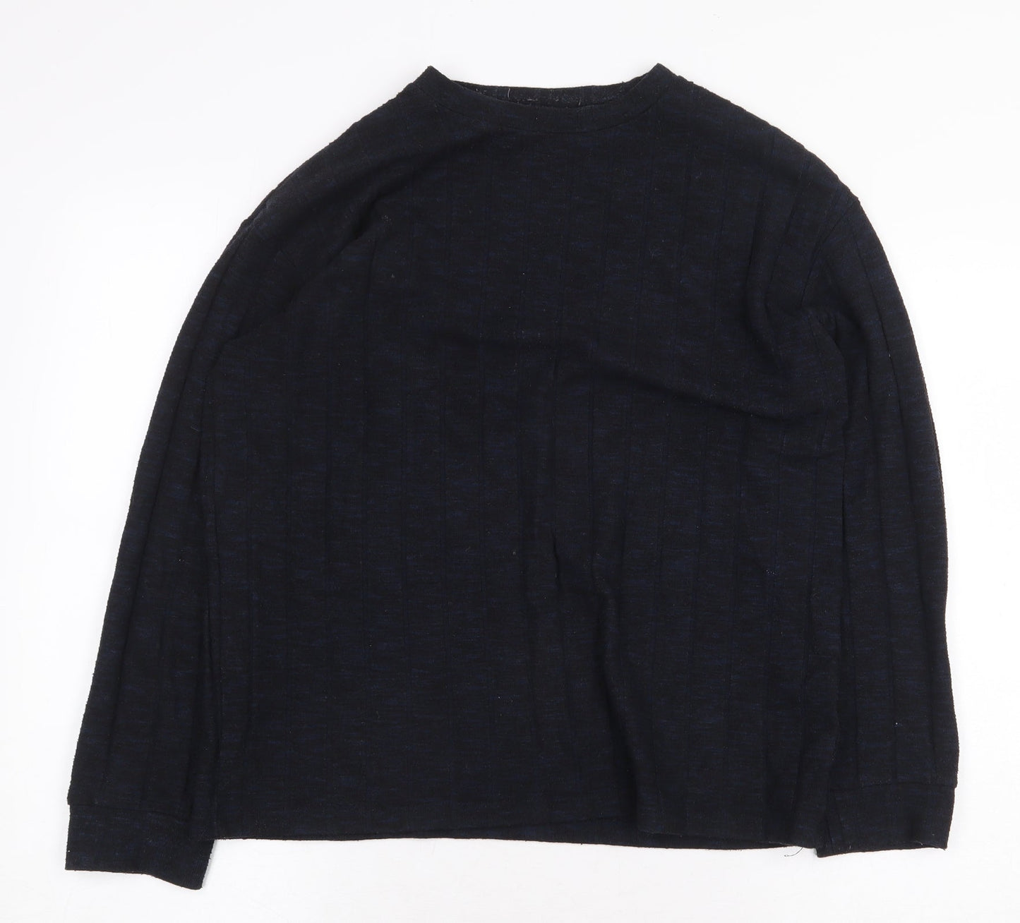Marks and Spencer Womens Blue Round Neck Viscose Pullover Jumper Size 14