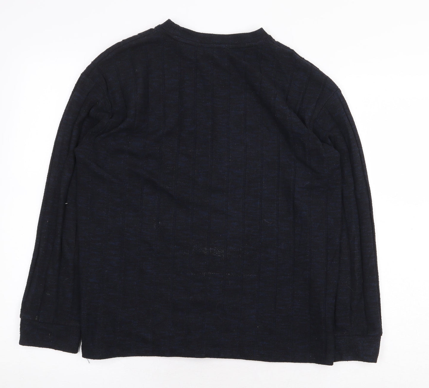 Marks and Spencer Womens Blue Round Neck Viscose Pullover Jumper Size 14