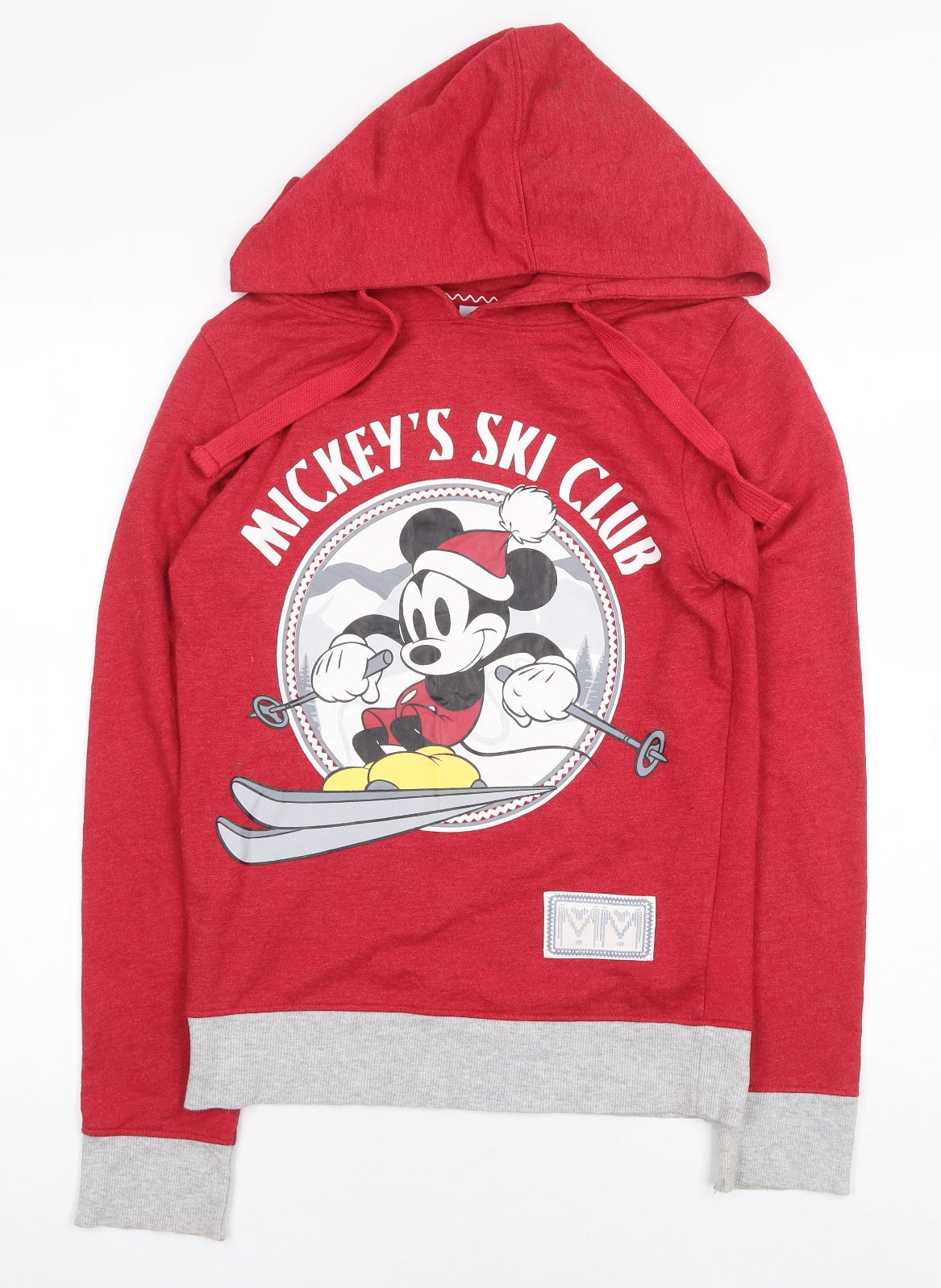 Disney Womens Red Cotton Pullover Hoodie Size XS Pullover - Mickey Mouse