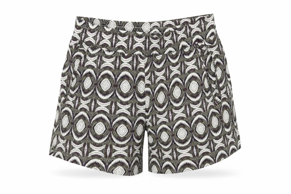 H&M Womens Multicoloured Geometric Viscose Cut-Off Shorts Size XS Regular Pull On