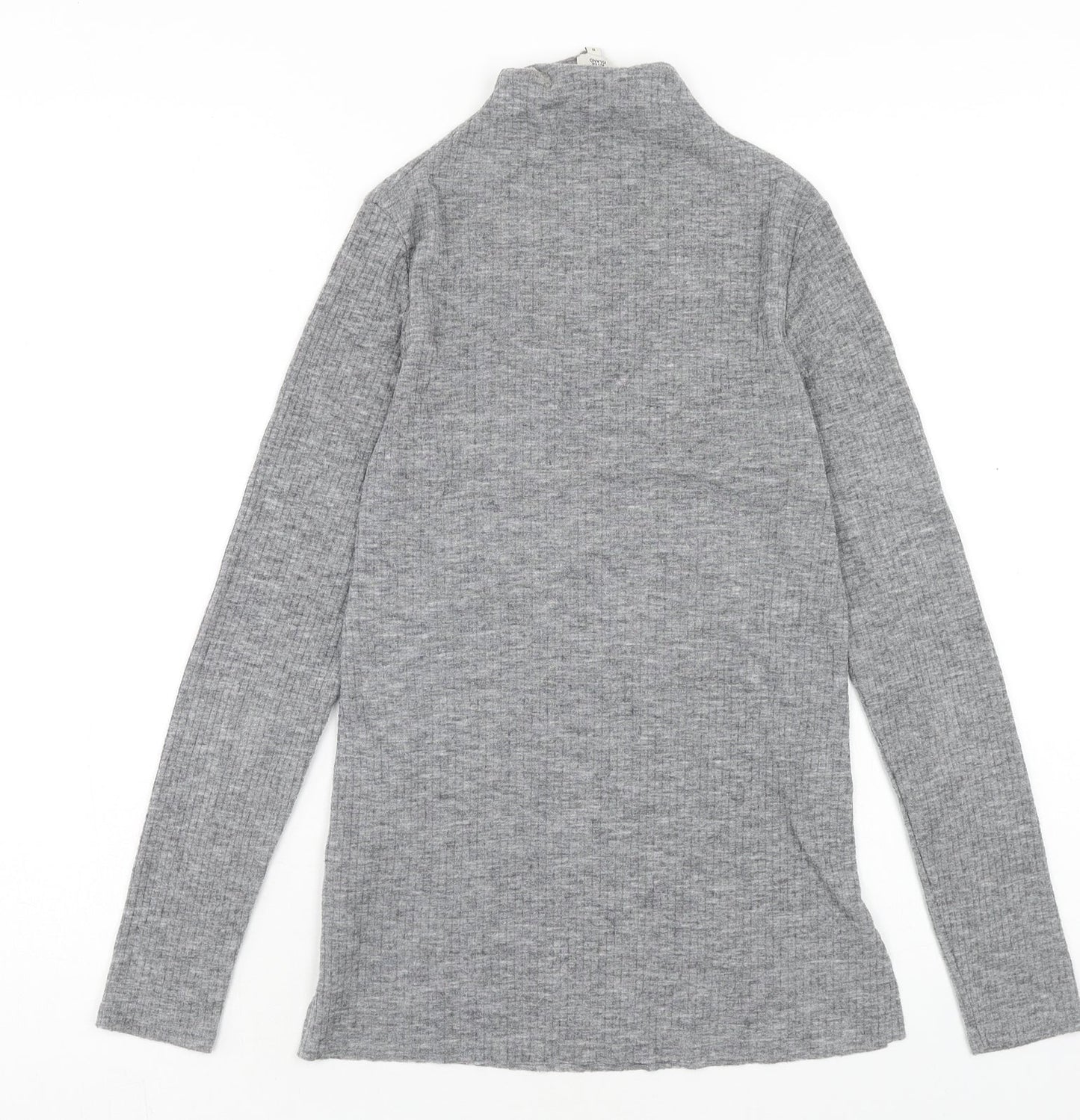 River Island Womens Grey Mock Neck Polyester Pullover Jumper Size 8