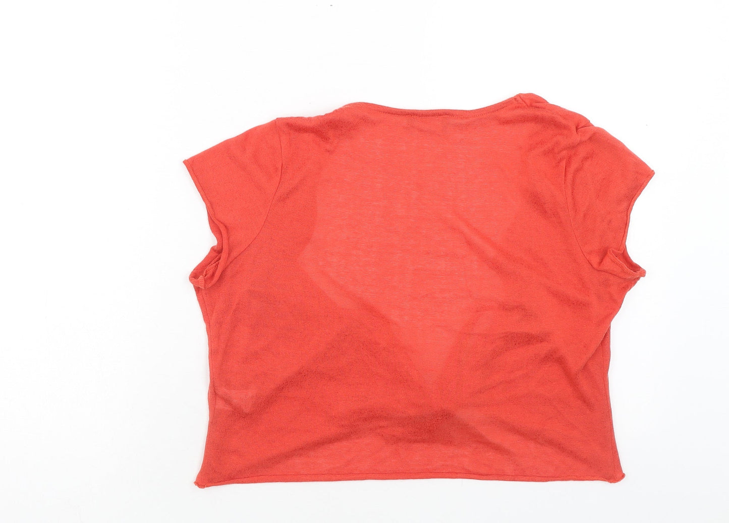 Per Una Womens Red V-Neck Polyester Shrug Jumper Size 14