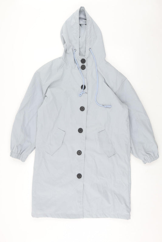 Paris Design Womens Blue Overcoat Coat Size M Button