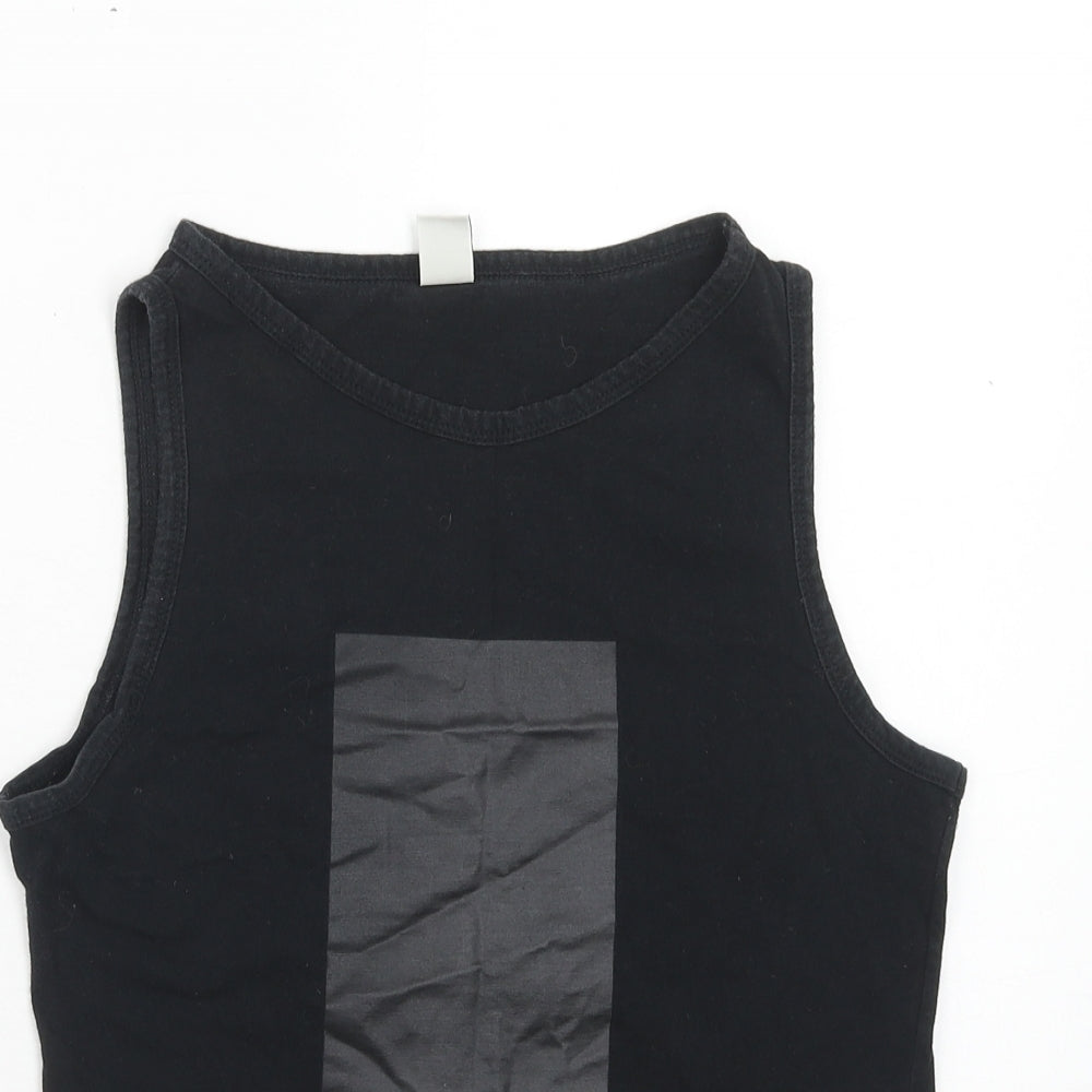 Signature by Levi Strauss & Co. Boys Black Cotton Basic Tank Size M Round Neck Pullover