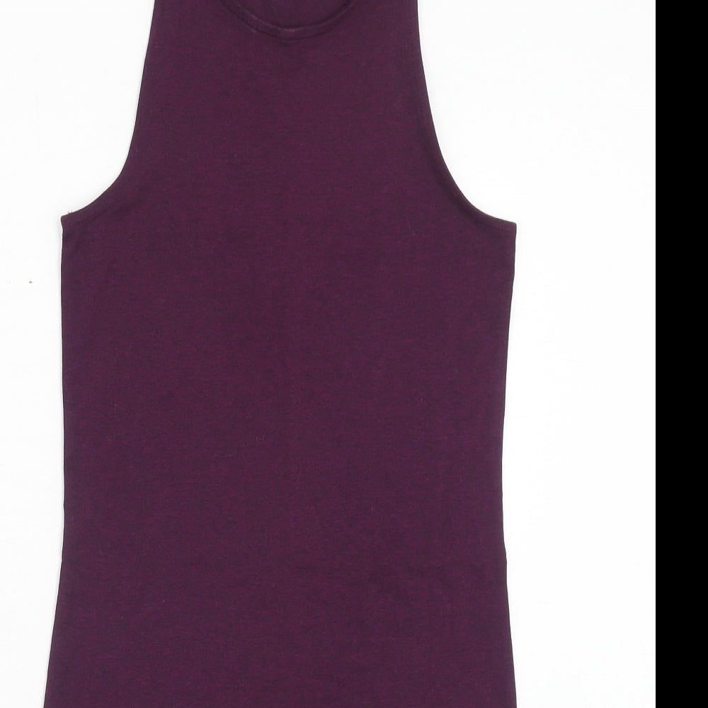 H&M Womens Purple Polyester Tank Dress Size S Round Neck Pullover