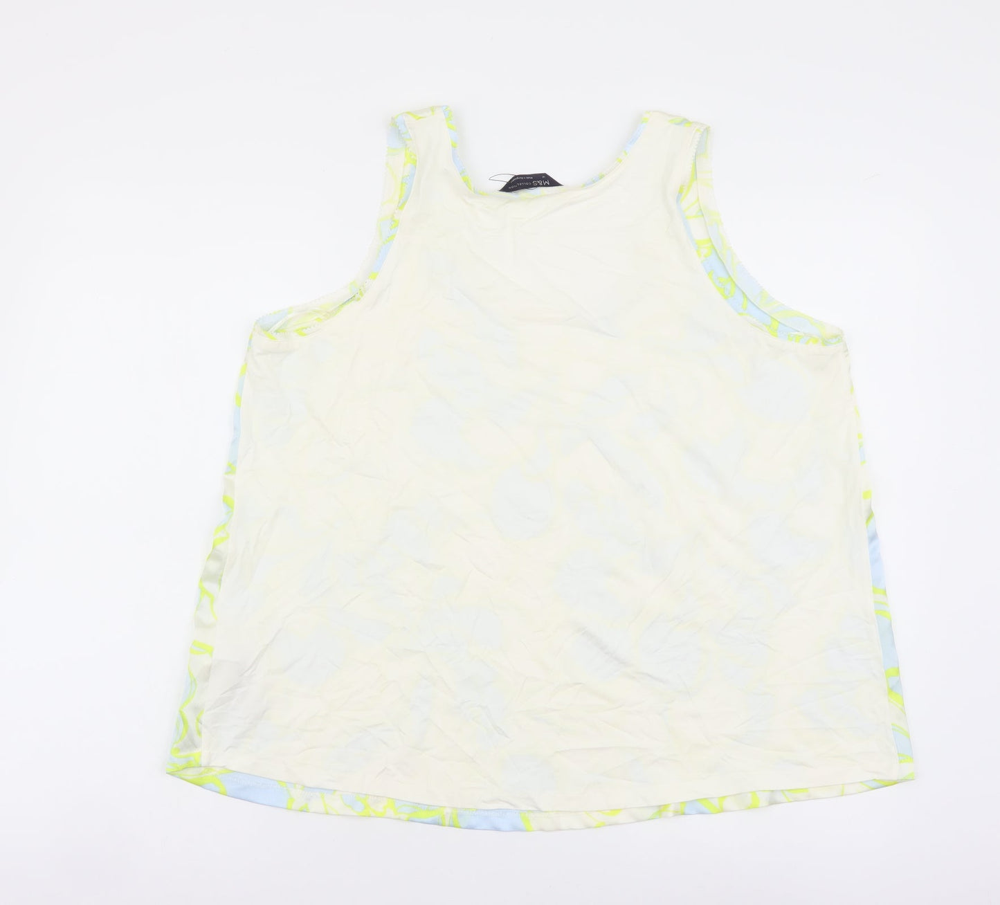 Marks and Spencer Womens Blue Polyester Basic Tank Size 14 Scoop Neck