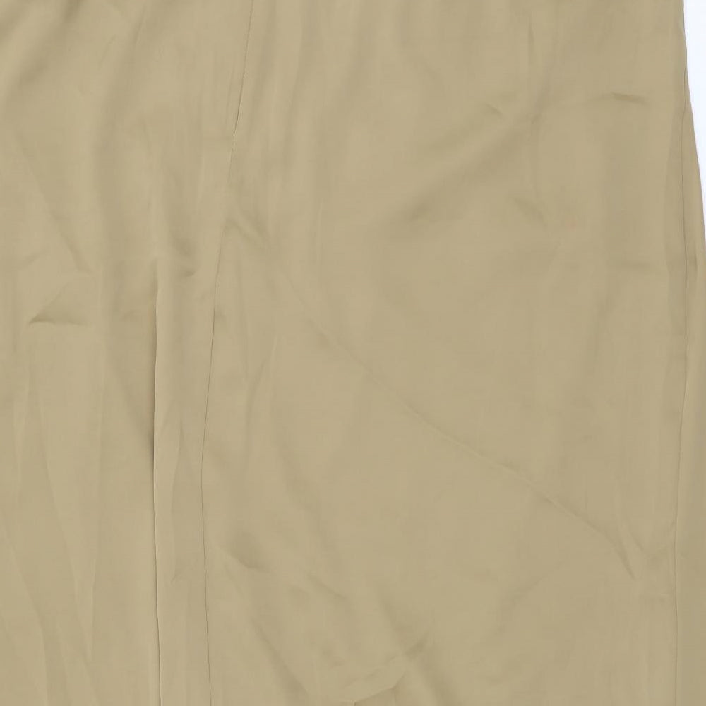 Marks and Spencer Womens Brown Polyester Wrap Skirt Size 22 Zip