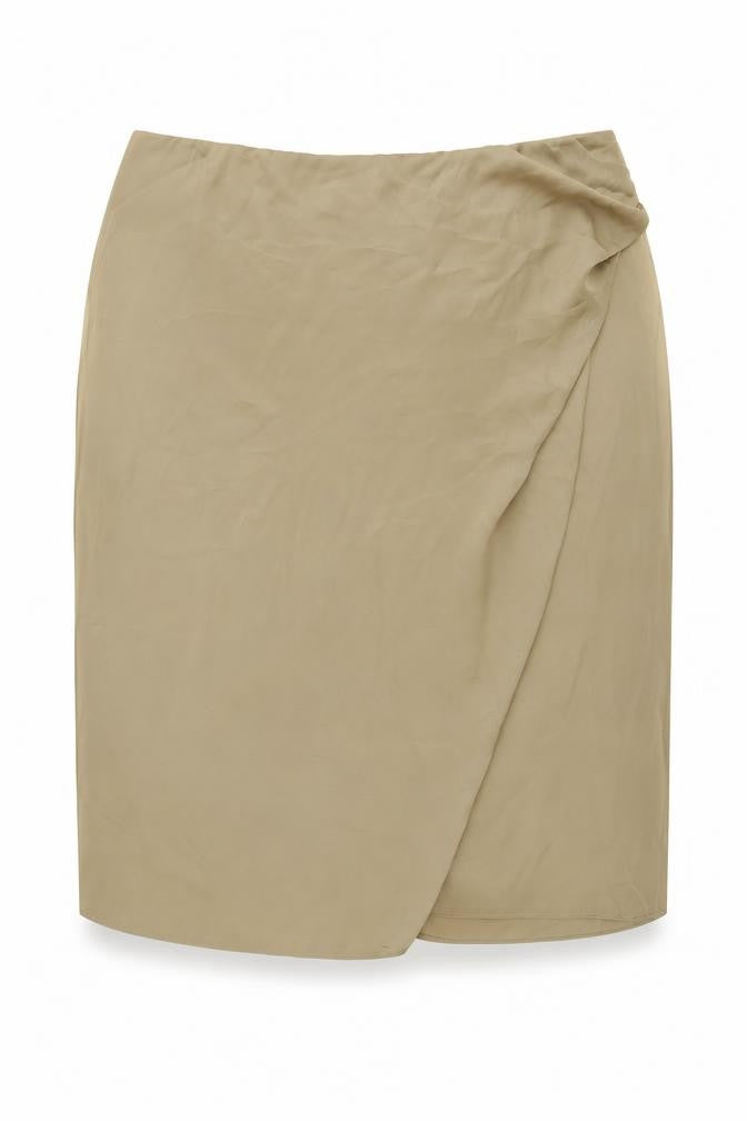 Marks and Spencer Womens Beige Polyester Wrap Skirt Size 20 Zip