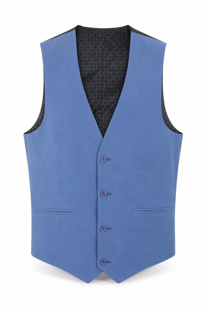 ASOS Mens Blue Viscose Jacket Suit Waistcoat Size 40