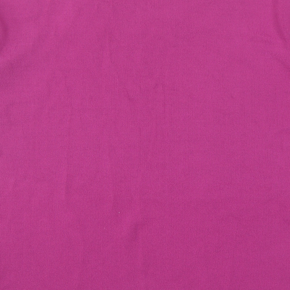 Roman Womens Purple Viscose Basic T-Shirt Size L Round Neck