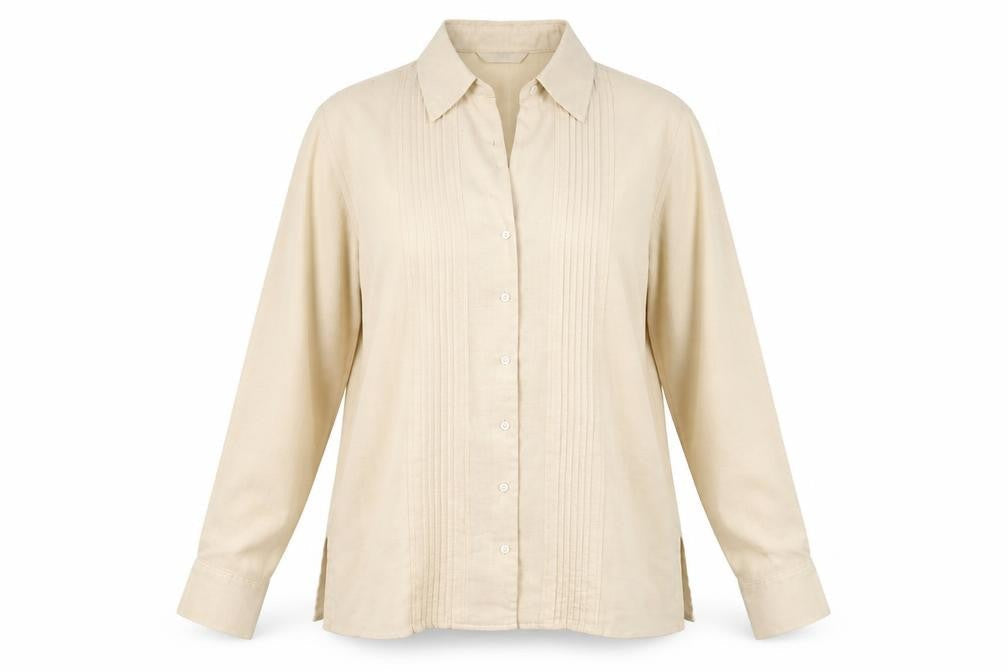 Marks and Spencer Womens Ivory Viscose Basic Button-Up Size 12 Collared