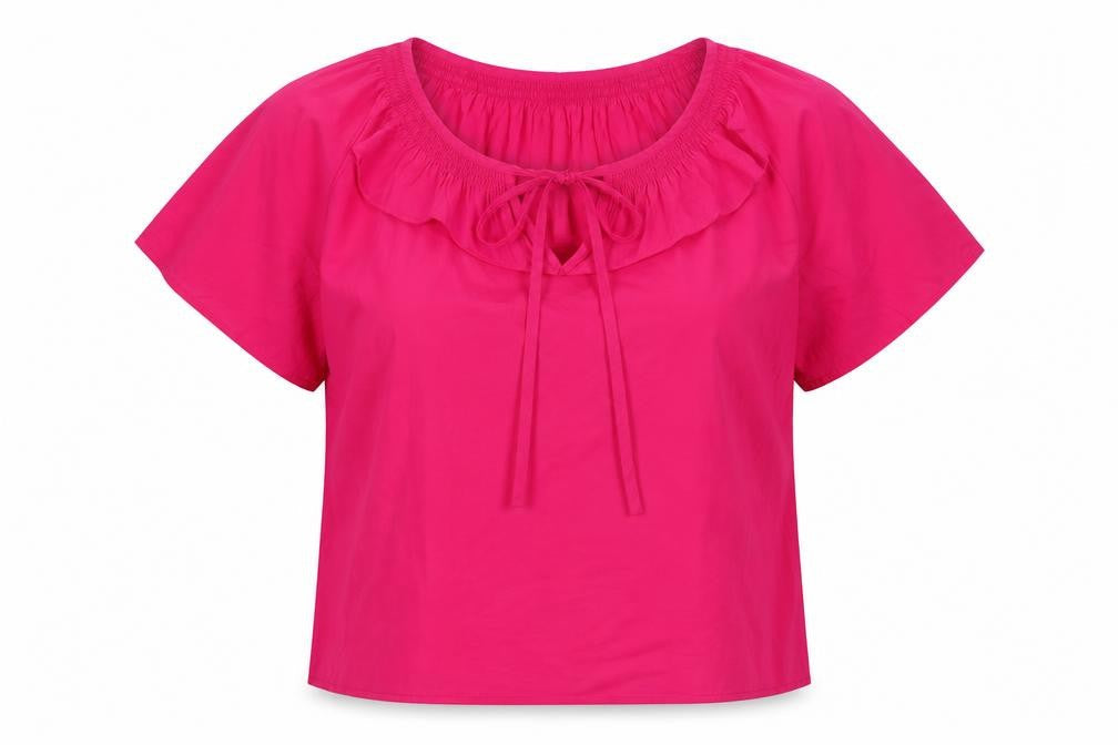 Marks and Spencer Womens Pink Cotton Basic T-Shirt Size 6 Round Neck