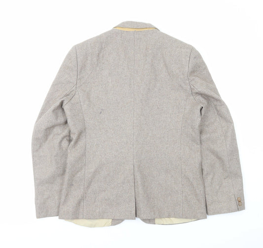 Made In England Womens Brown Wool Jacket Suit Jacket Size L