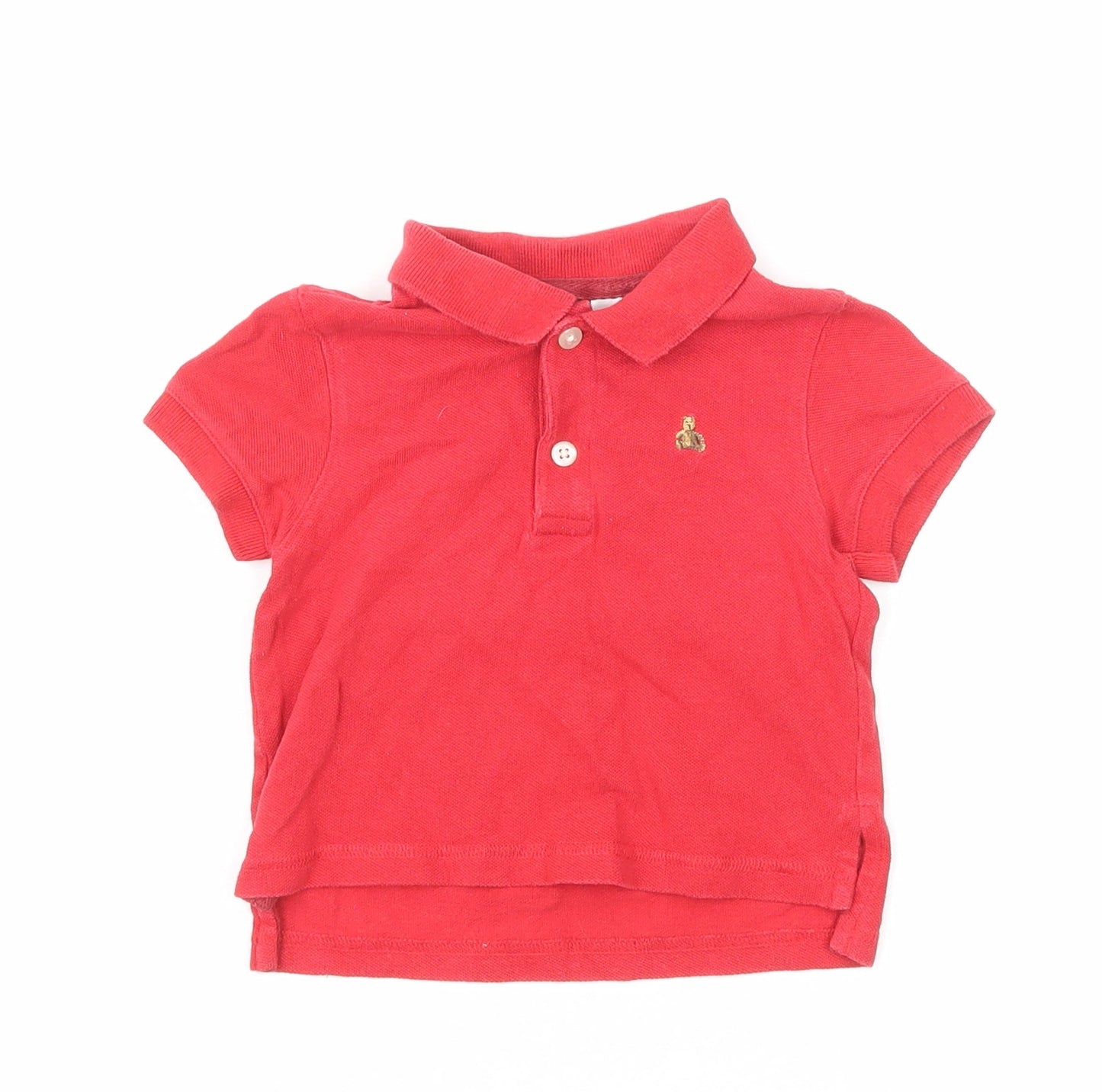 Gap Boys Red Cotton Basic Polo Size 6-9 Months Collared Pullover