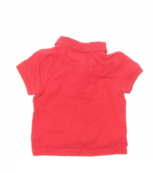 Gap Boys Red Cotton Basic Polo Size 6-9 Months Collared Pullover