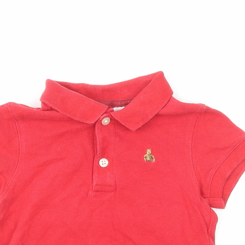 Gap Boys Red Cotton Basic Polo Size 6-9 Months Collared Pullover