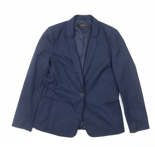 NEXT Womens Blue Polyester Jacket Suit Jacket Size 10