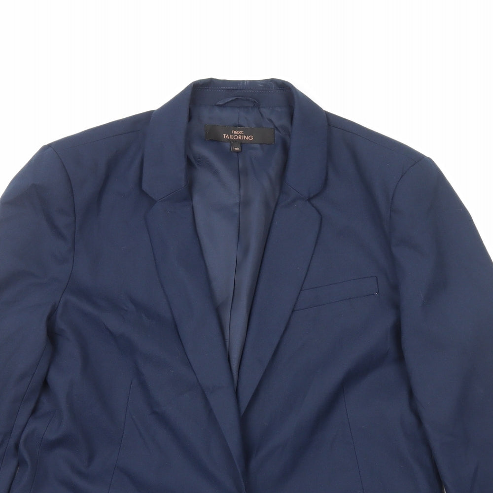 NEXT Womens Blue Polyester Jacket Suit Jacket Size 10
