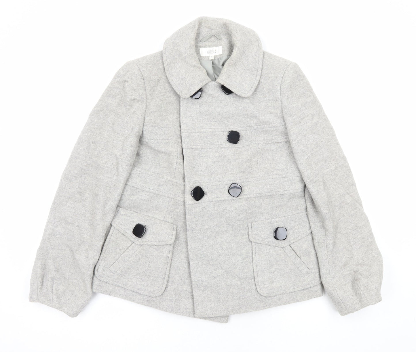 Marks and Spencer Womens Grey Jacket Size 10 Button