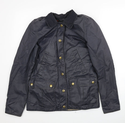 Jack Wills Womens Blue Windbreaker Coat Size 8 Button