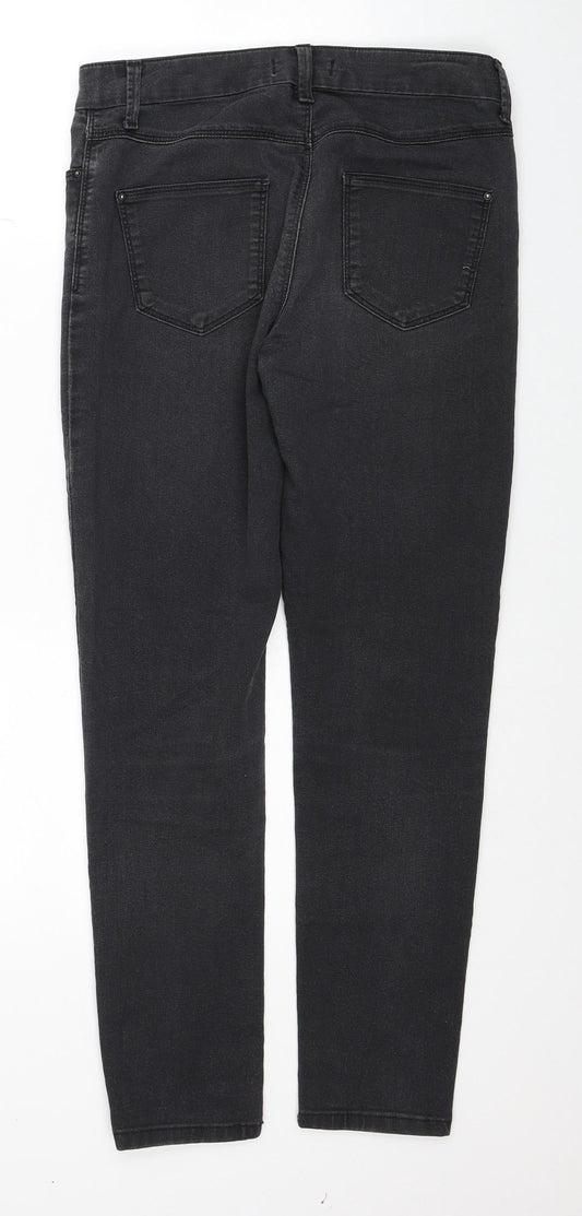 Marks and Spencer Womens Black Cotton Jegging Jeans Size 10 Regular Zip