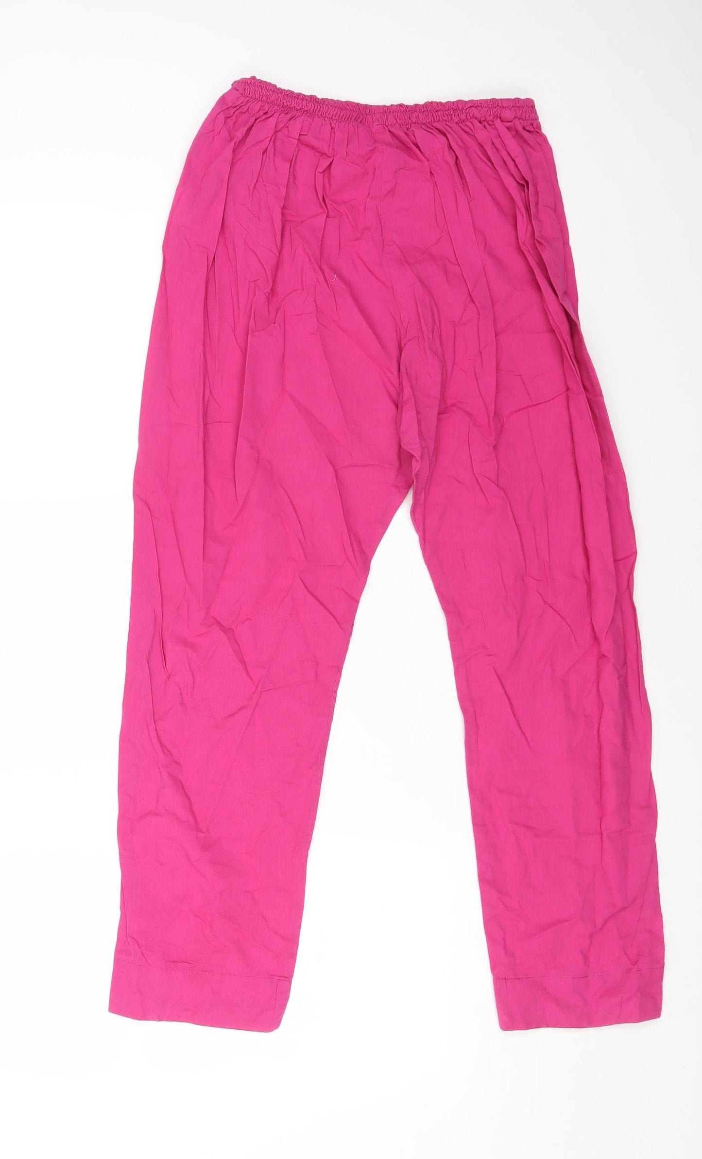 Bonanza Womens Pink Cotton Trousers Size 8 L24 in Regular