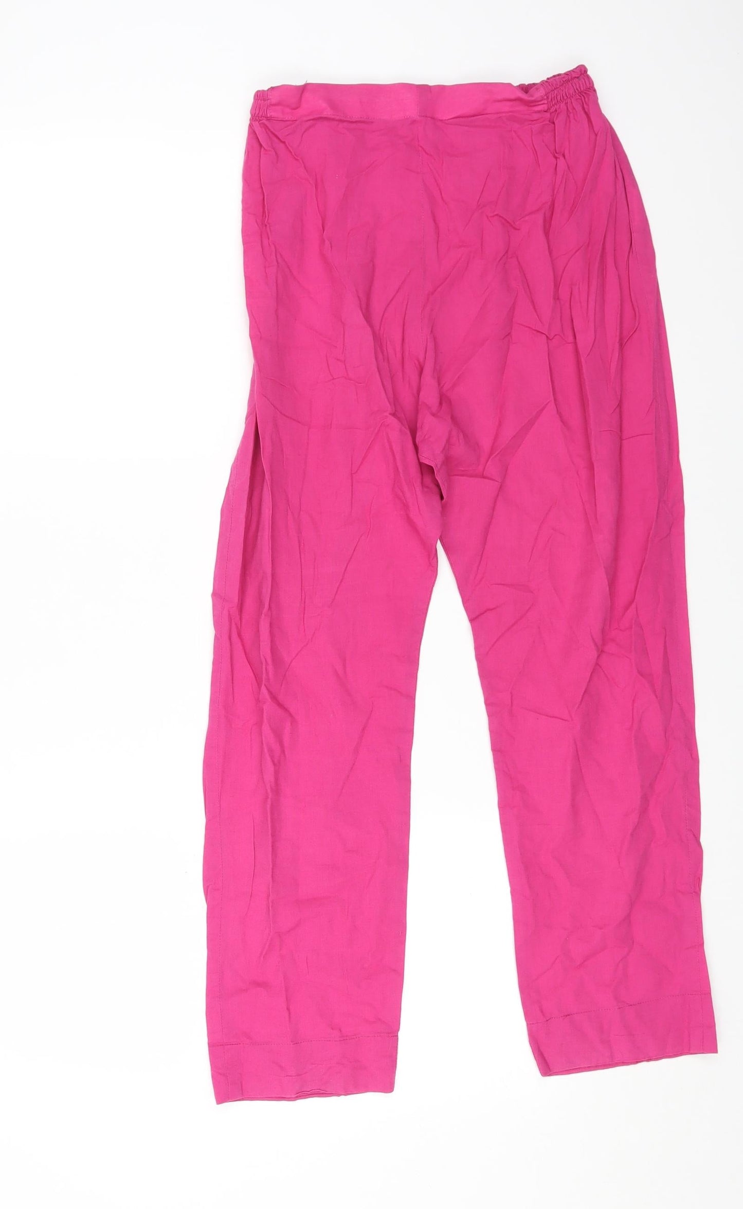 Bonanza Womens Pink Cotton Trousers Size 8 L24 in Regular