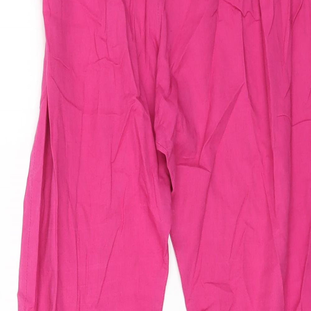 Bonanza Womens Pink Cotton Trousers Size 8 L24 in Regular
