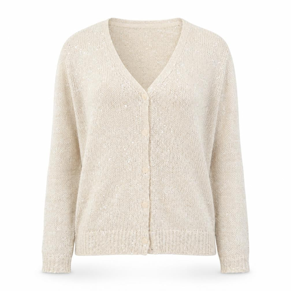 H&M Womens Beige V-Neck Viscose Cardigan Jumper Size XS