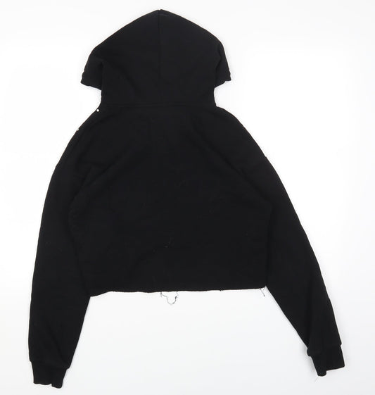 Primark Womens Black Polka Dot Cotton Pullover Hoodie Size 2XS Pullover