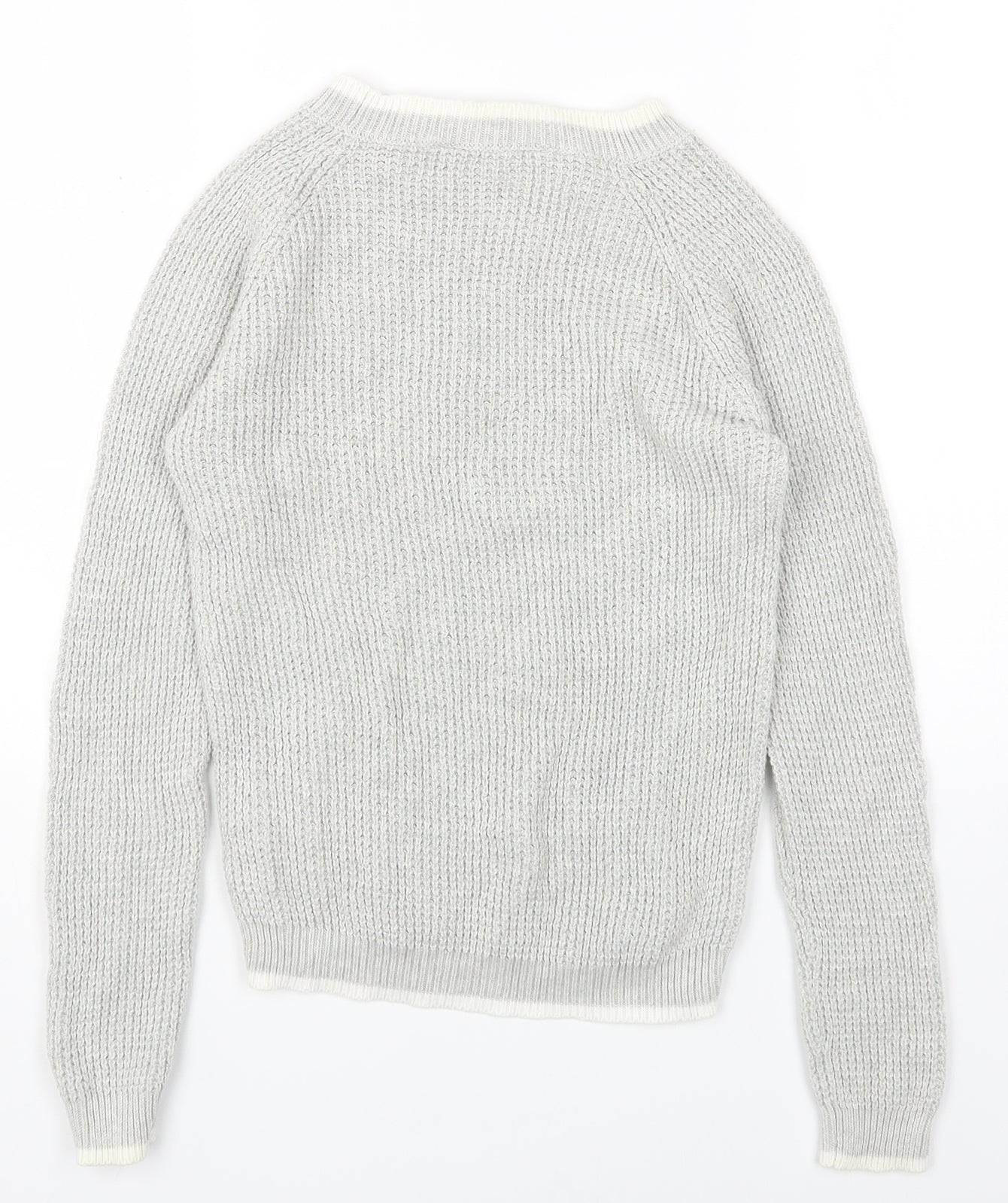 Dorothy Perkins Womens Grey Round Neck Cotton Pullover Jumper Size 6