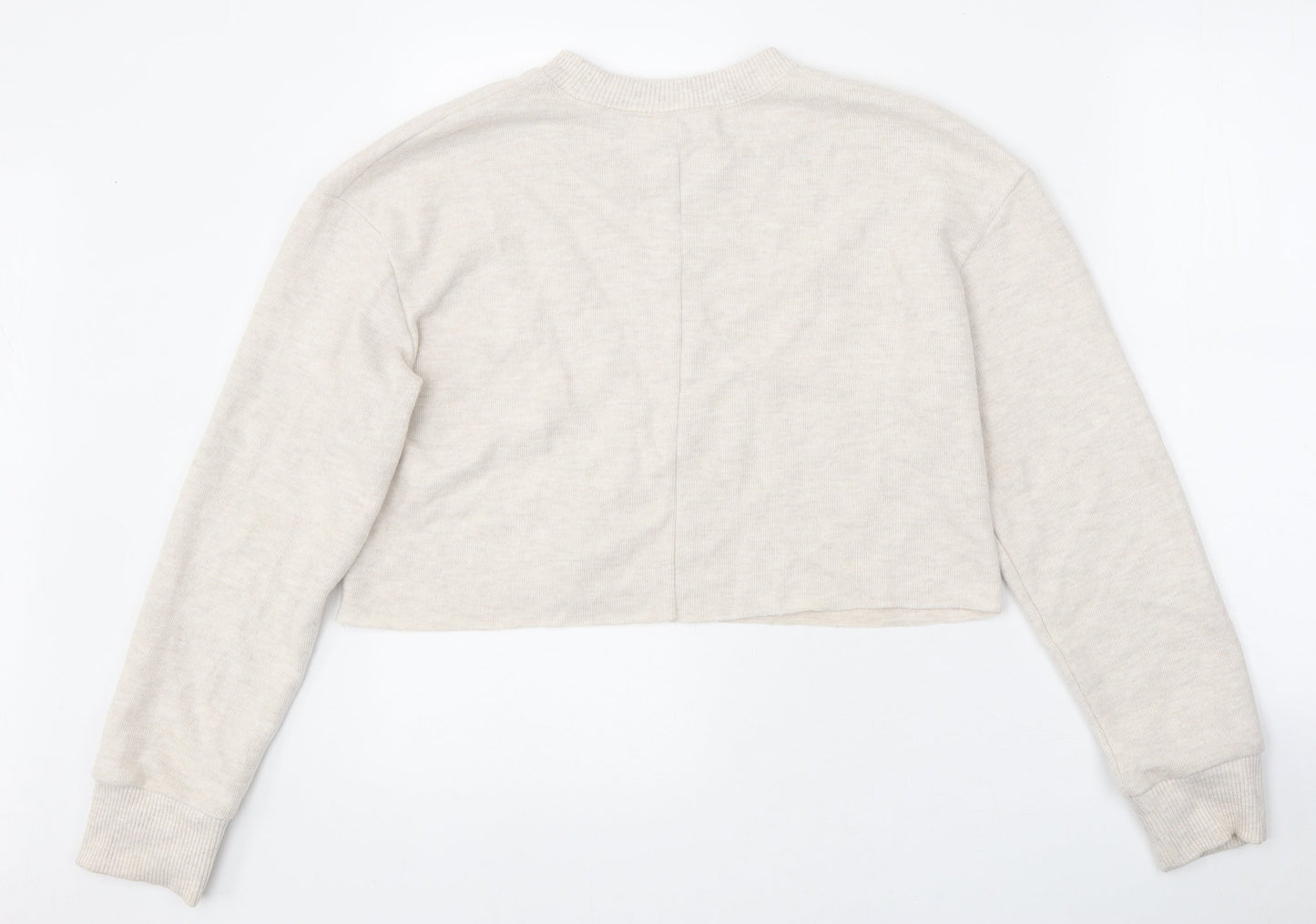 Zara Womens Beige Round Neck Polyester Pullover Jumper Size S