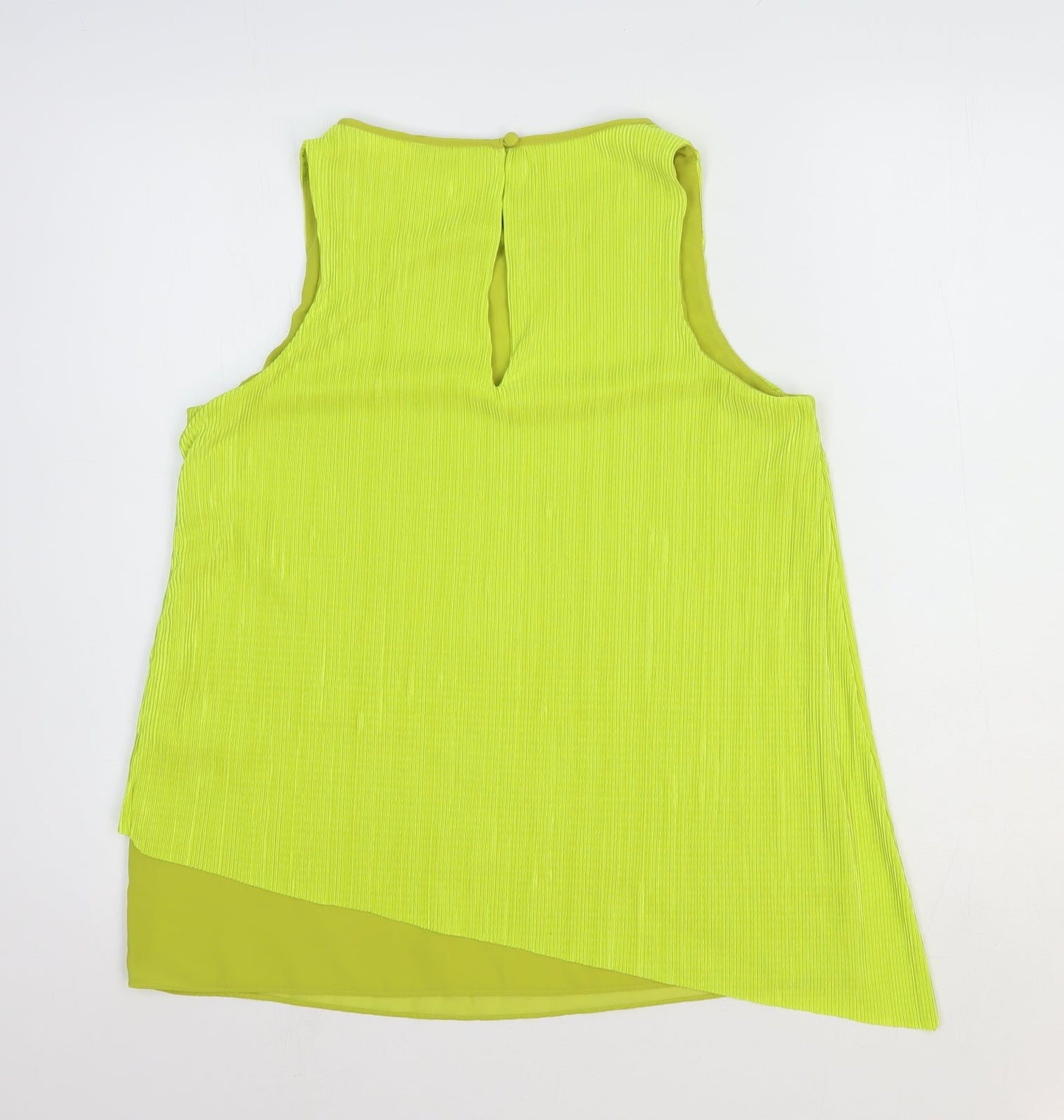 NEXT Womens Yellow Polyester Basic Blouse Size 12 Round Neck