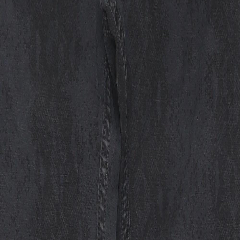 Preworn Womens Grey Animal Print Cotton Skinny Jeans Size 26 in Regular Button - Snake Skin Print