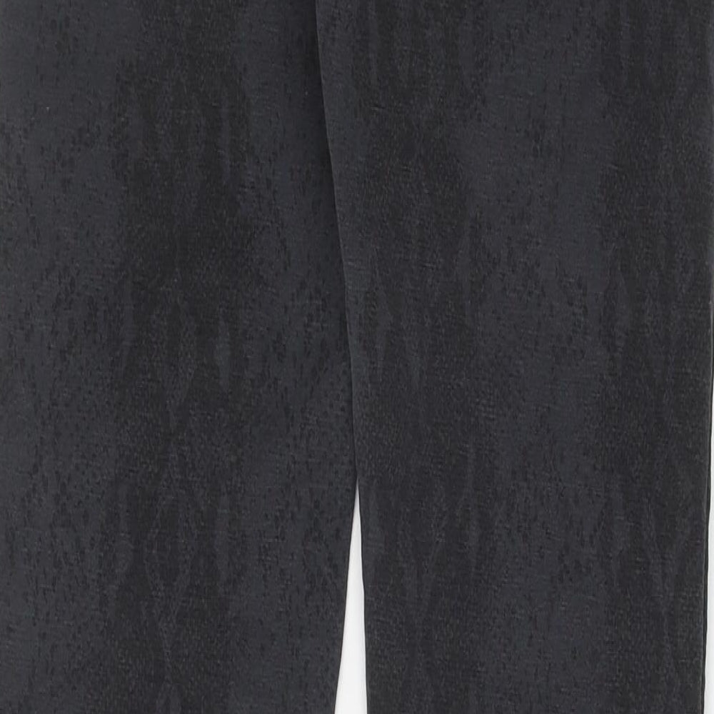 Preworn Womens Grey Animal Print Cotton Skinny Jeans Size 26 in Regular Button - Snake Skin Print