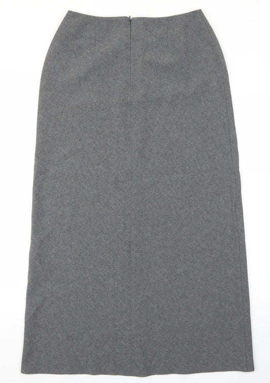 essence Womens Grey Polyester A-Line Skirt Size 12 Zip