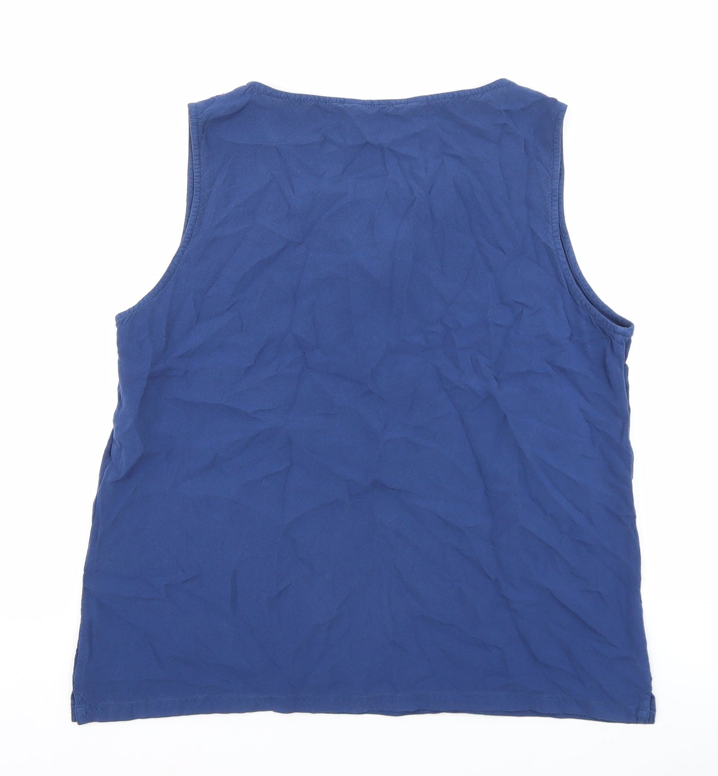 Joie de Vivre Womens Blue Viscose Basic Tank Size 14 V-Neck