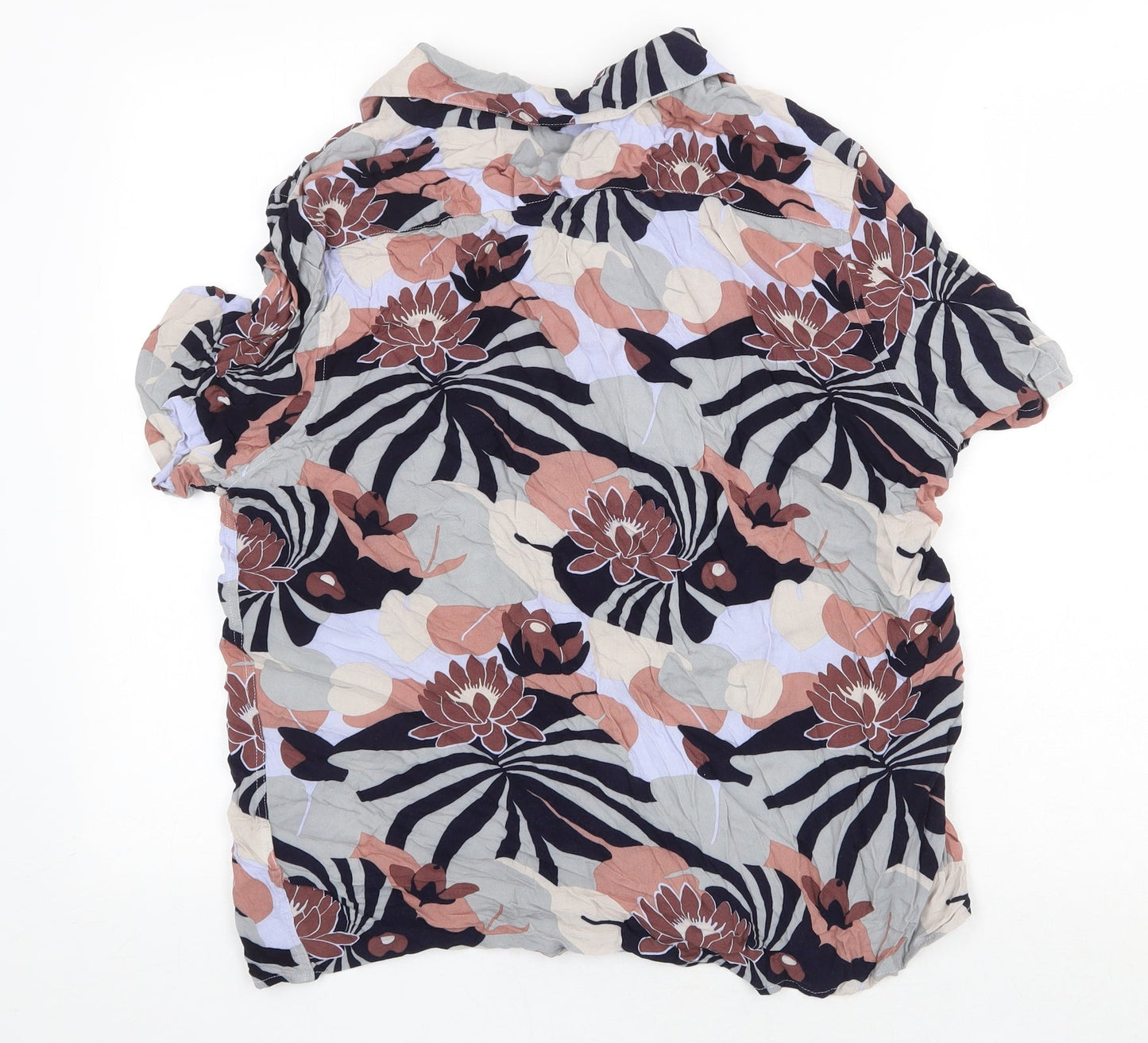 Debenhams Womens Multicoloured Floral Viscose Basic Blouse Size L Collared