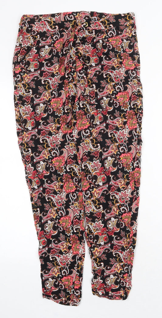 Preworn Womens Multicoloured Paisley Cotton Trousers Size 30 in Regular Tie