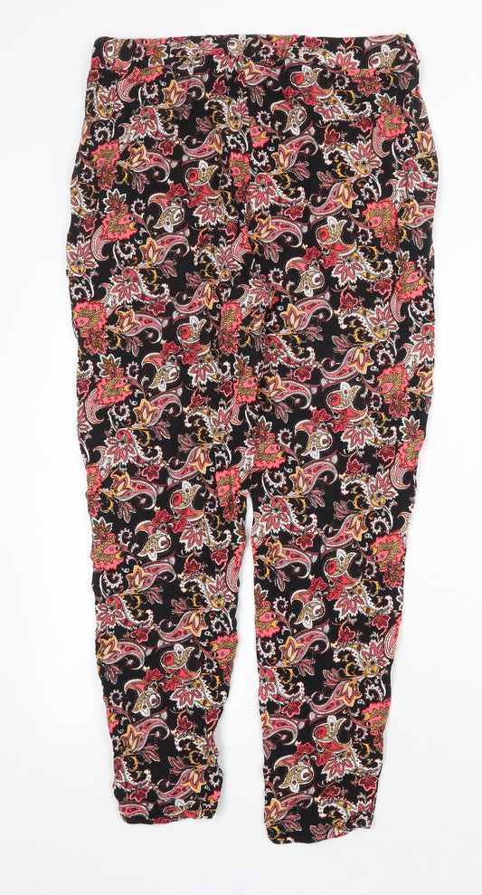 Preworn Womens Multicoloured Paisley Cotton Trousers Size 30 in Regular Tie