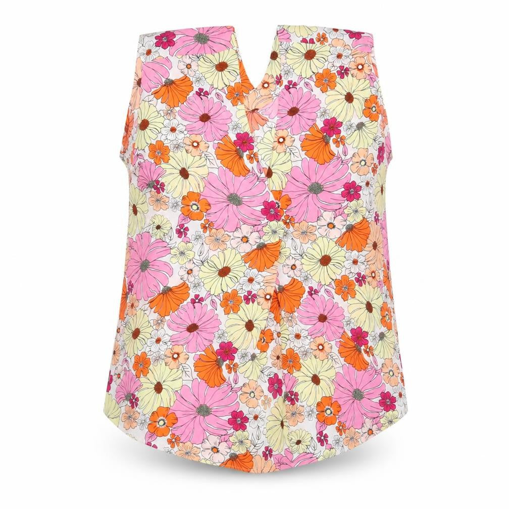 Marks and Spencer Womens Multicoloured Floral Polyester Basic Tank Size 12 V-Neck